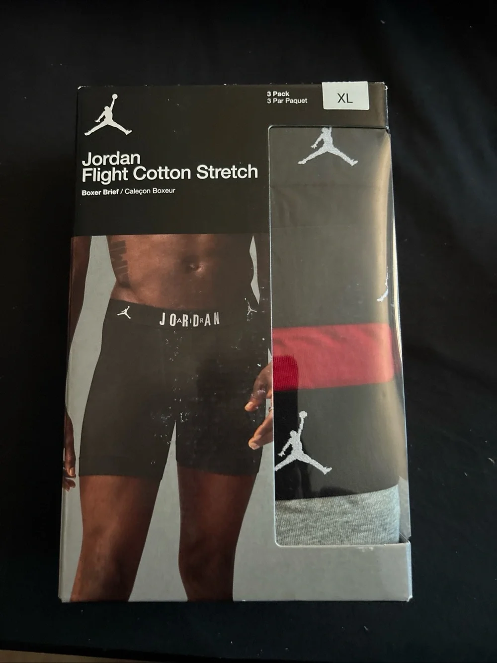 Jordan Flight Cotton Stretch Boxer Briefs - Black, Red, Gray